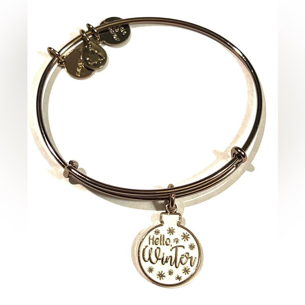 Alex and Ani Dark Bronze “Hello Winter" expandable bracelet.